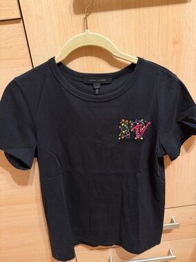 Marc Jacobs Black Short-Sleeve Tee with Multicolor MTV Patch